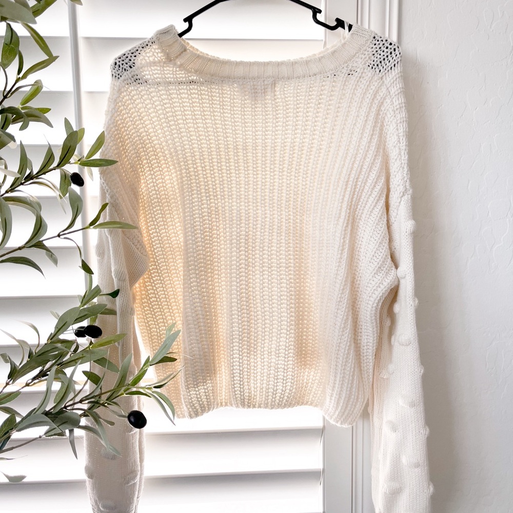 Cropped Cream Sweater